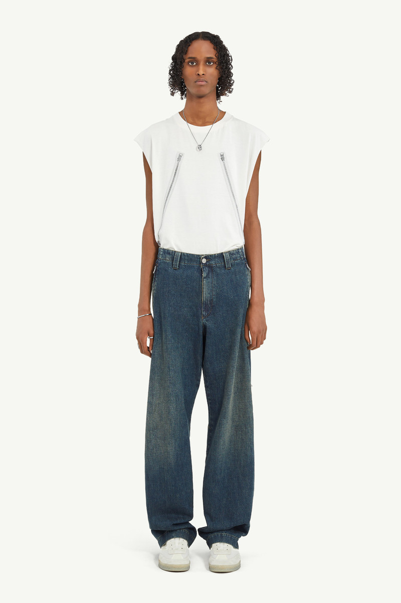 MM6 Maison Margiela Straight Leg Blue Denim Trousers outlook