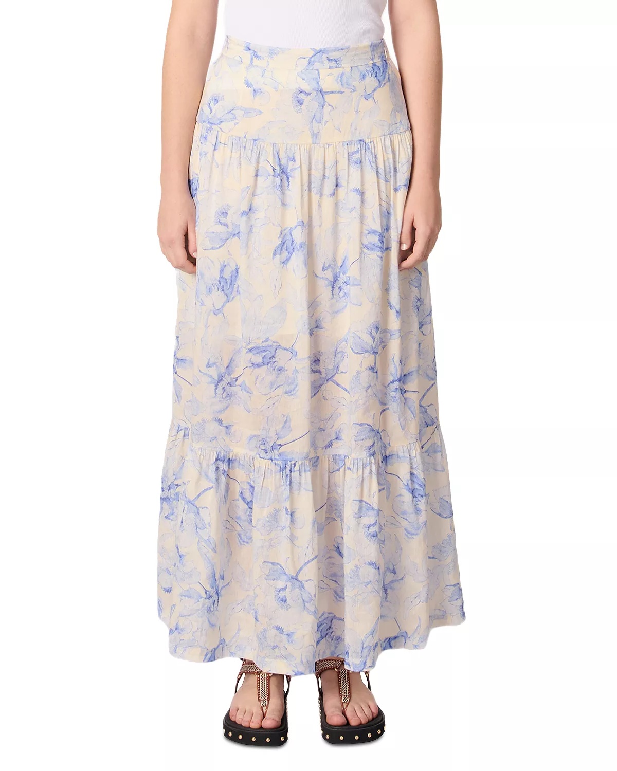 Floral Print Maxi Skirt - 1