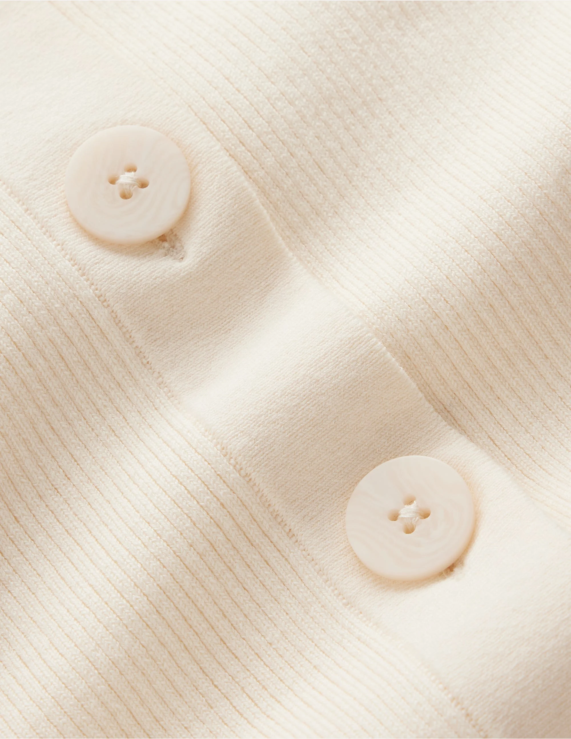 Rhianne Cotton Rib Cardigan-Ivory - 1