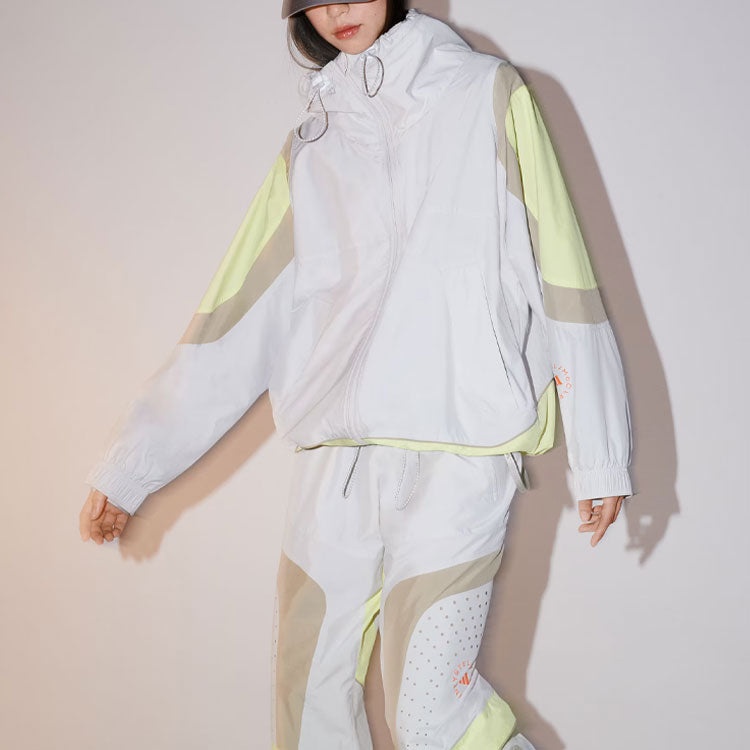 (WMNS) adidas By Stella McCartney Woven Track Top Asia Sizing 'White Yellow' IT7528 - 4