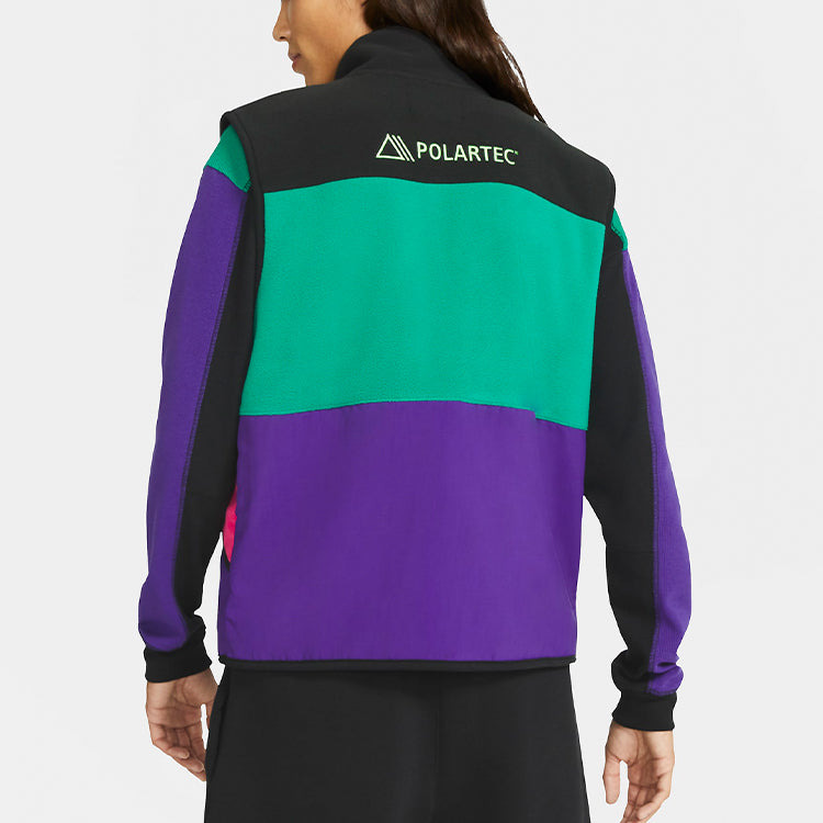 Air Jordan Winter Utility Color Velvet Warm Leisure Waistcoat Men Black And Green Purple CW5985-010 - 4