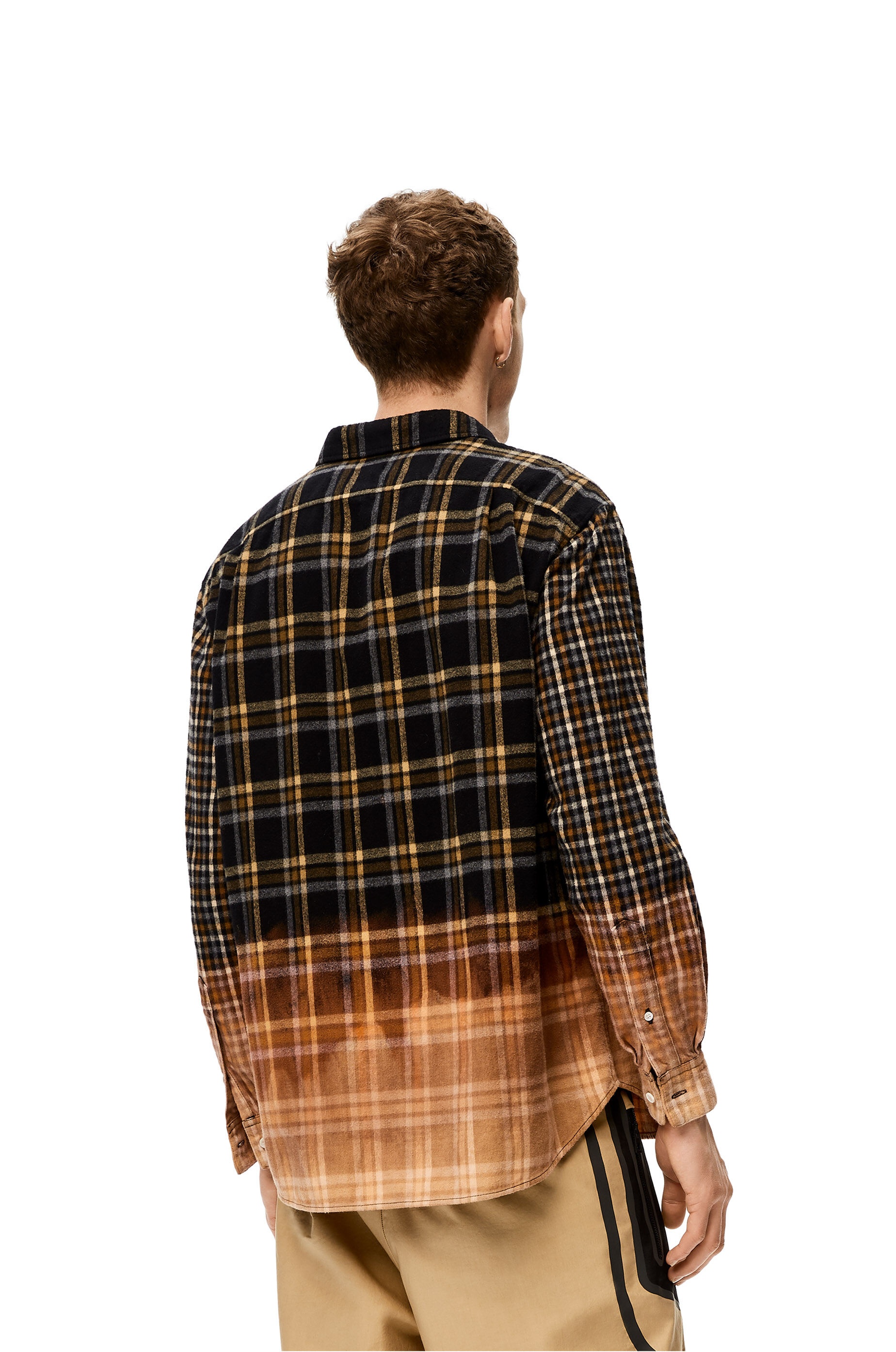 Printed flannel shirt in organic cotton - 4