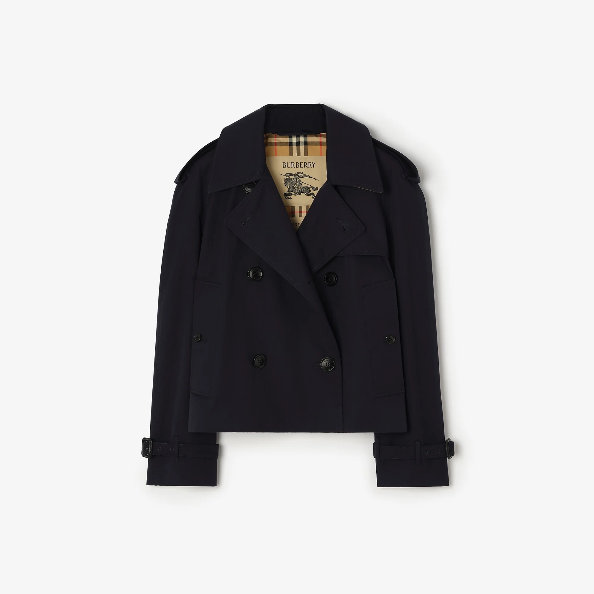 Cropped Gabardine Mayfair Trench Jacket - 1