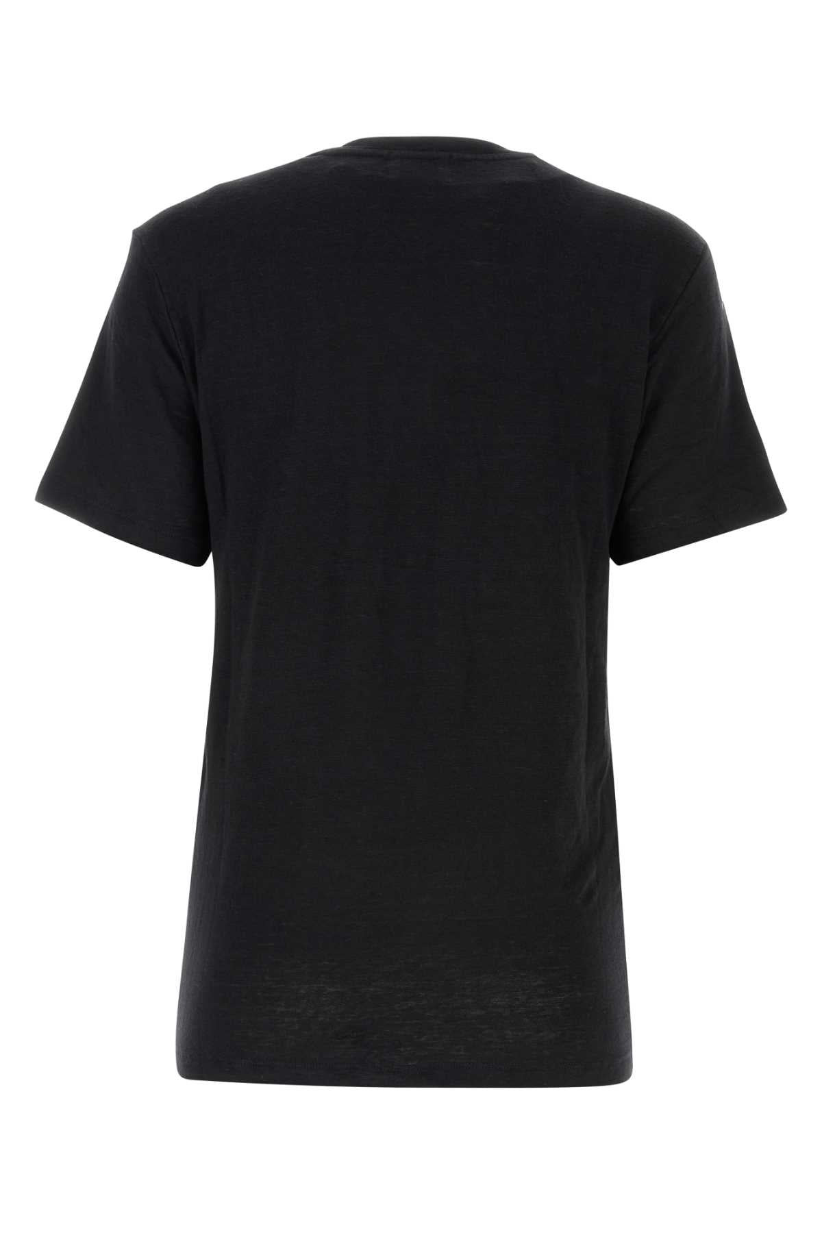 Isabel Marant Etoile Women Black Linen Zewel T-Shirt - 2