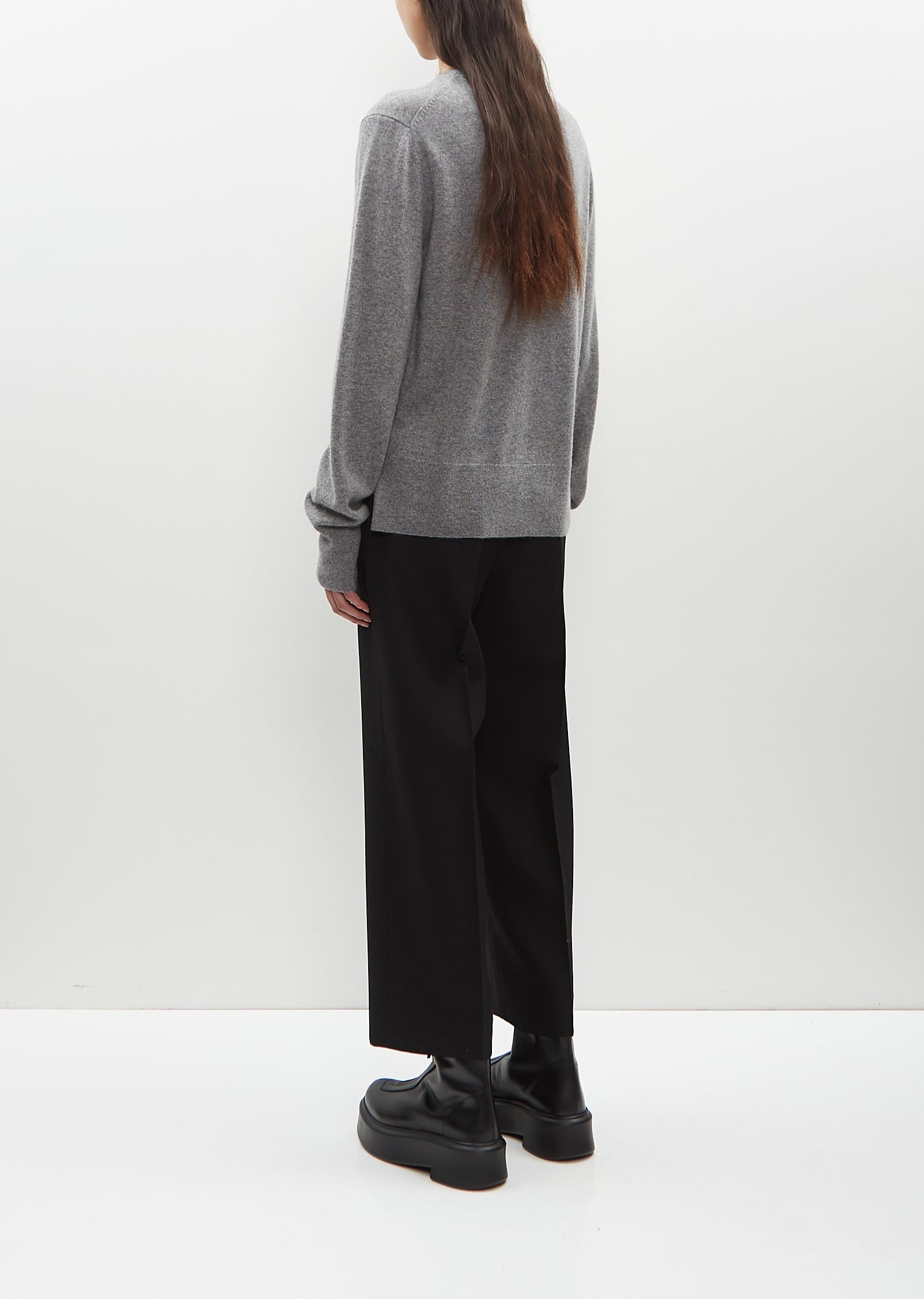 Cashmere Crewneck Sweater — Grey Mèlange - 3