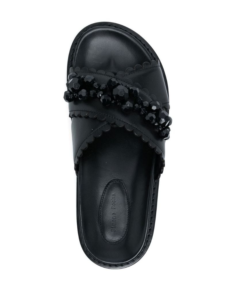 beaded leather slides - 4