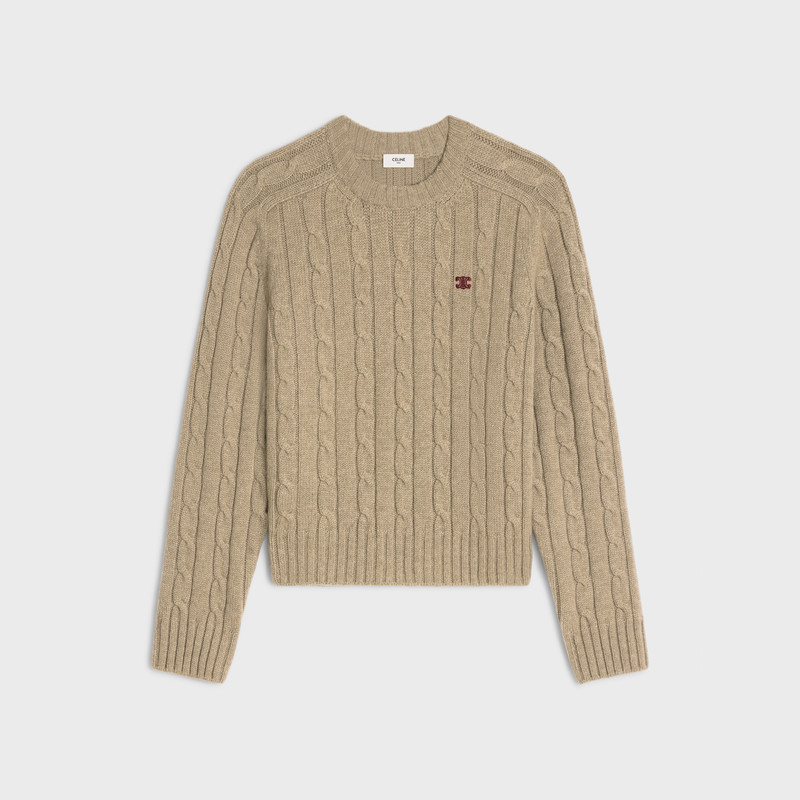 Triomphe cable-knit sweater in cashmere 1