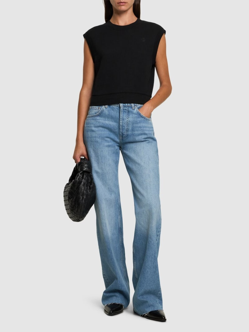 Sleeveless crewneck jersey top - 2