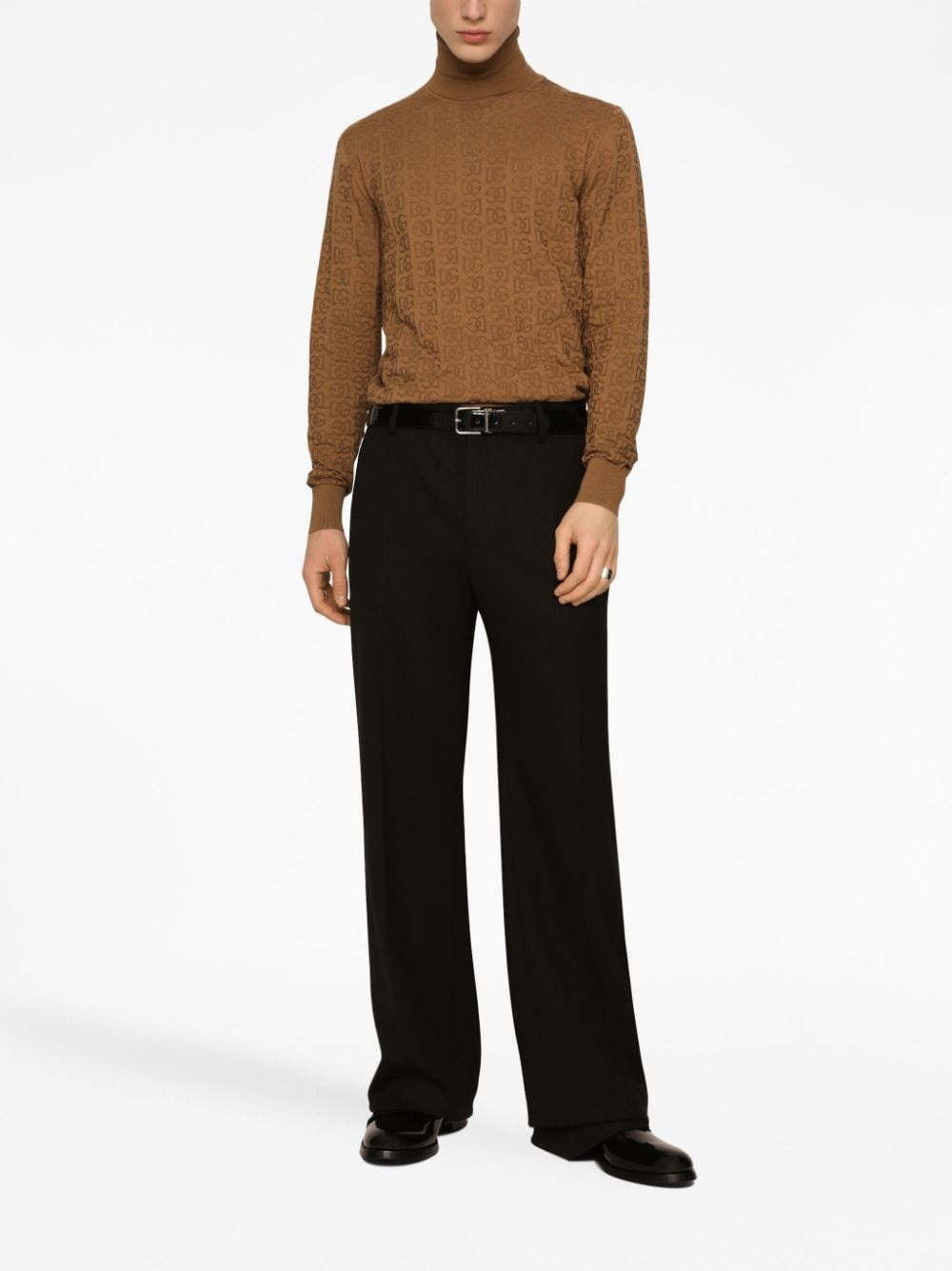 logo-embroidery knitted top - 3