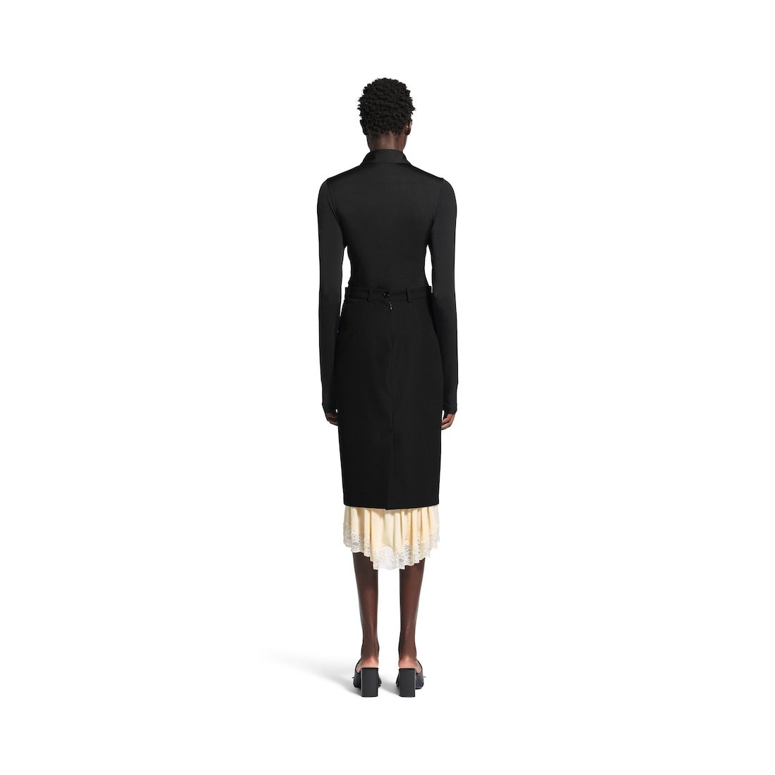 Women's Lingerie Tailored Skirt in Black - 4