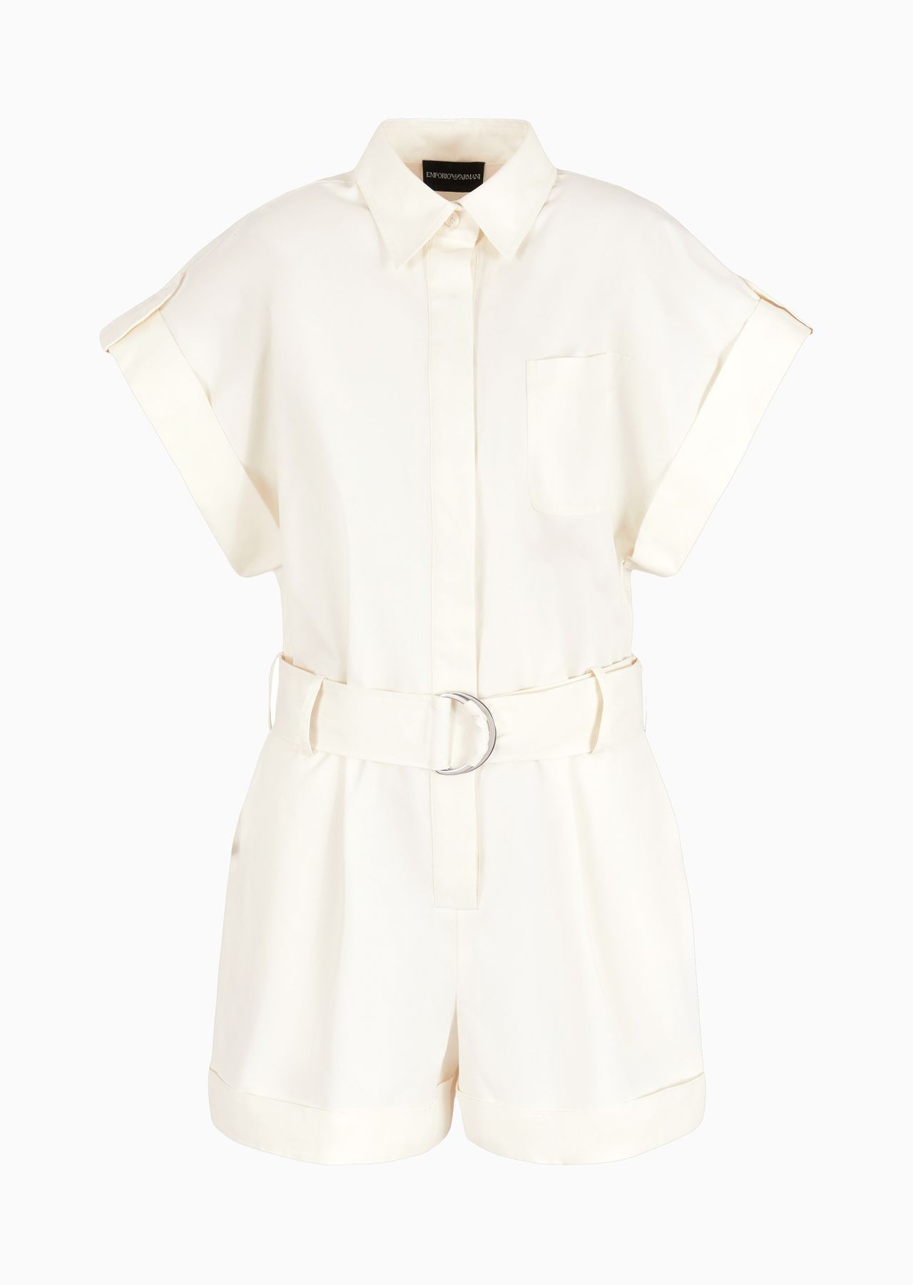 Pima cotton gabardine short jumpsuit - 1