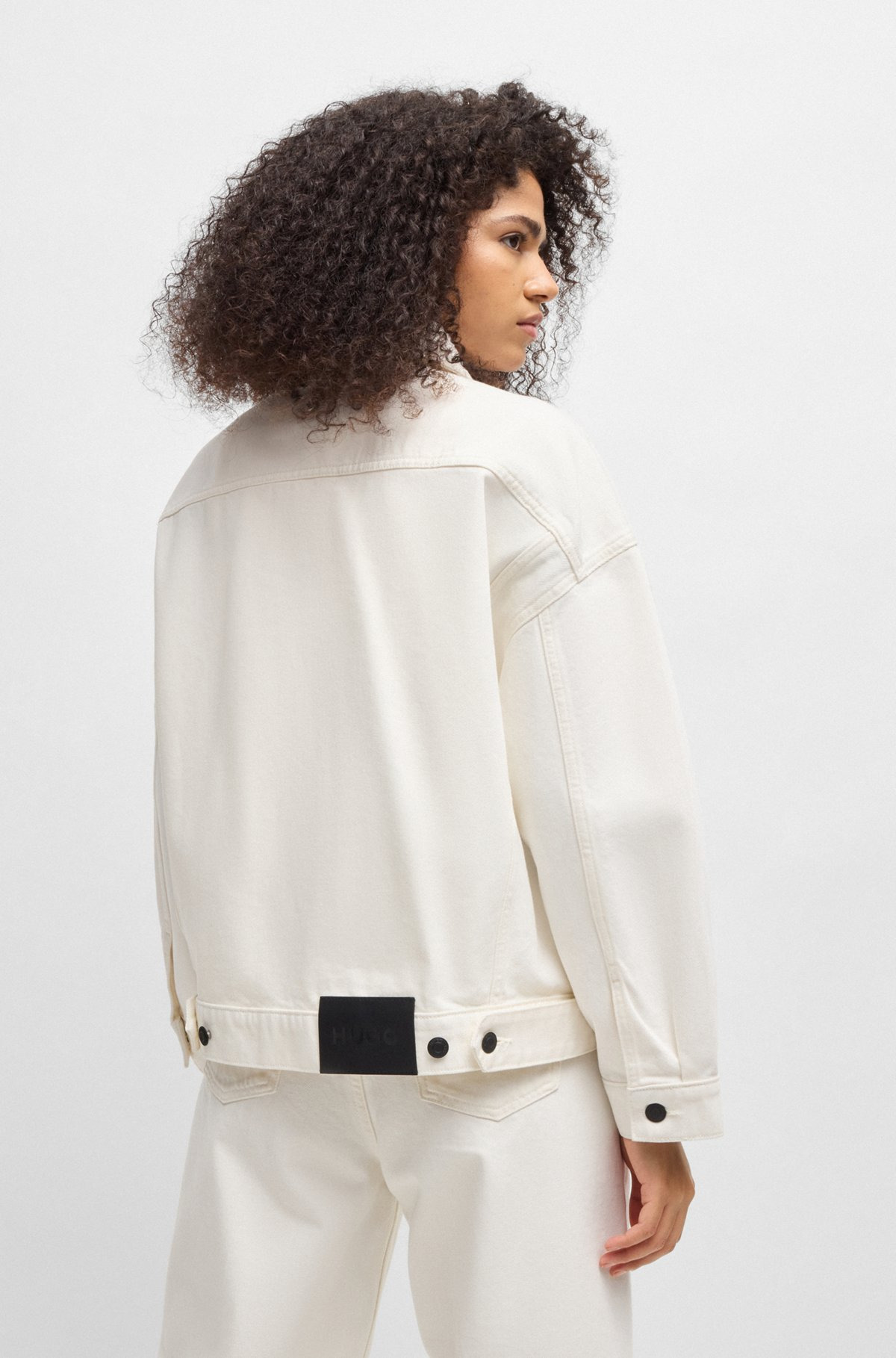 OVERSIZE-FIT JACKET IN WHITE RIGID DENIM - 4