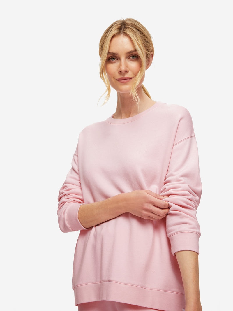 Women's Sweatshirt Quinn Cotton Modal Stretch Pink - 2