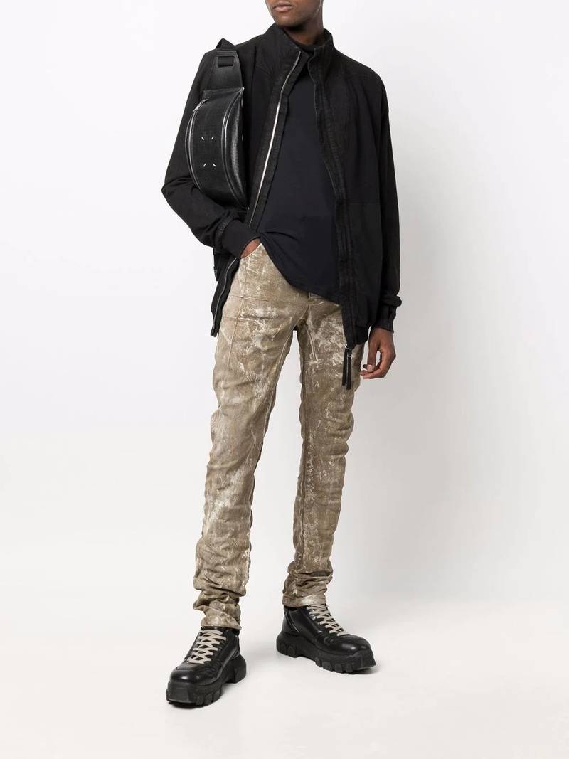 Boris Bidjan Saberi faded-effect cotton-blend trousers outlook