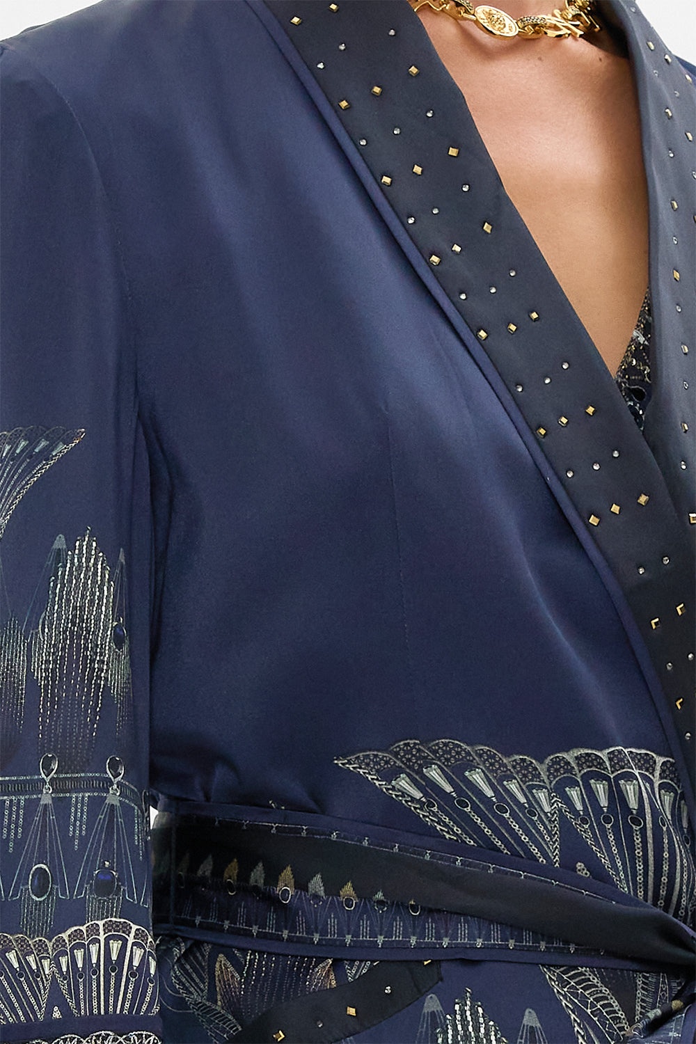 ROLL COLLAR PAJAMA JACKET - 6