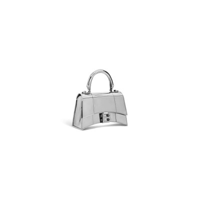 BALENCIAGA Women's Hourglass Metal Xs Handbag  in Silver outlook