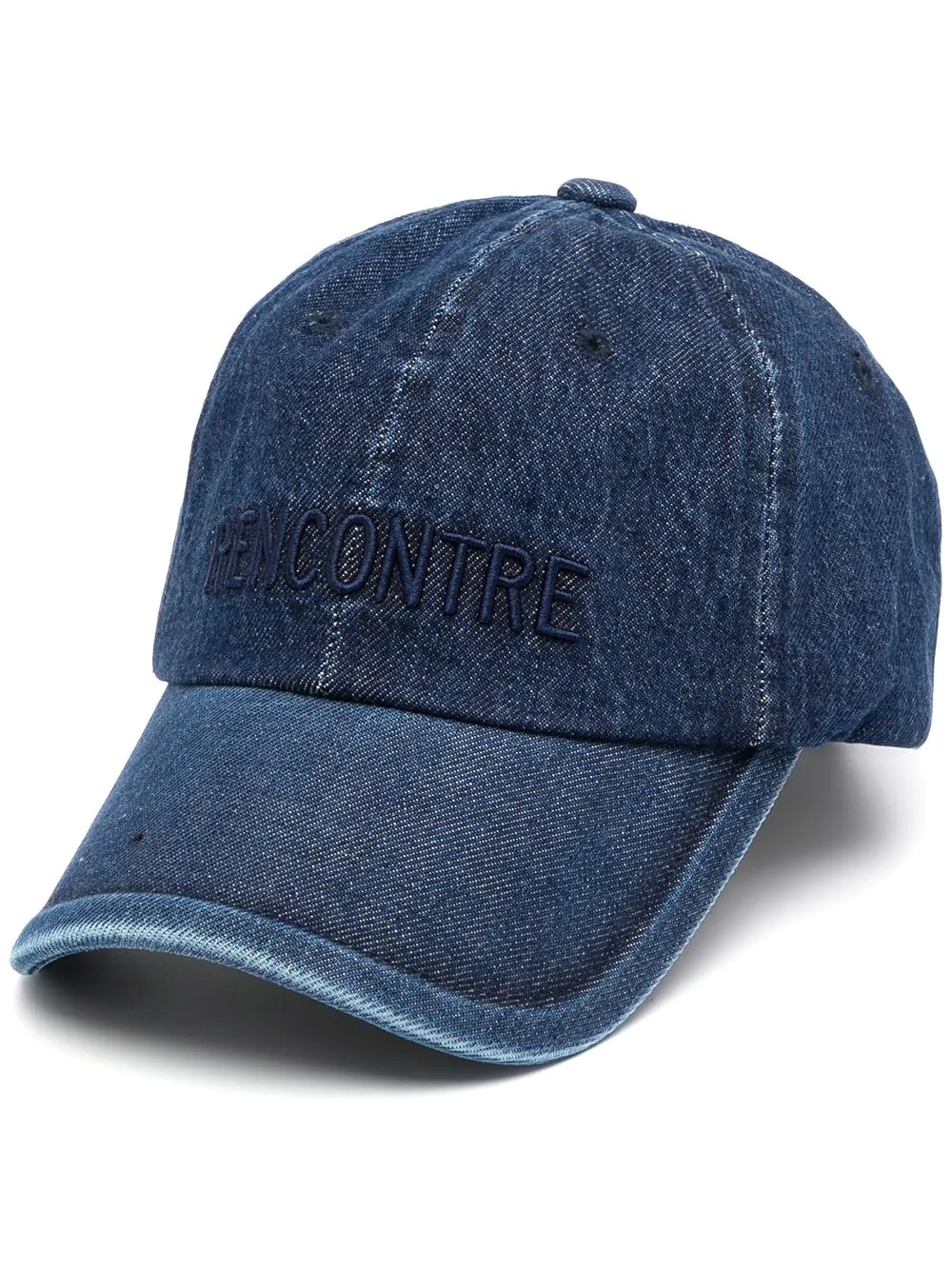 logo-print denim cap - 1