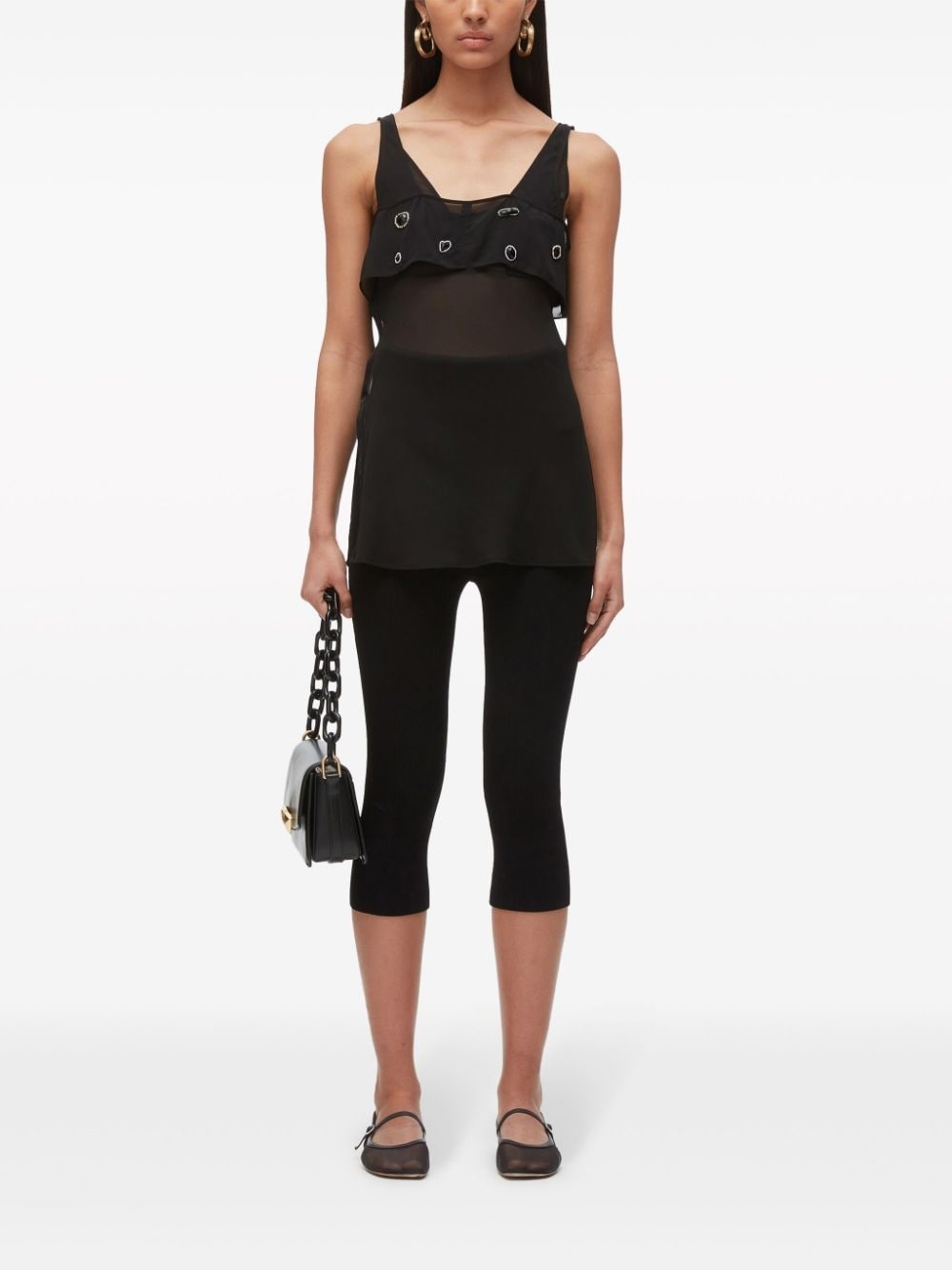 gemstone-embellished silk tank top - 2
