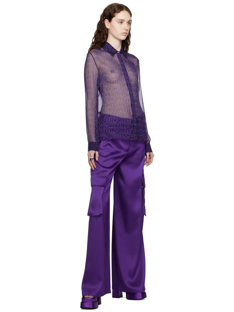 VERSACE Purple Wide-Leg Trousers outlook