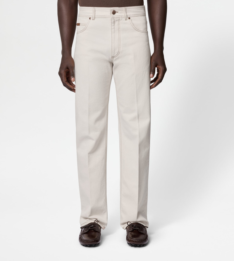RELAXED FIT 5 POCKET JEANS - BEIGE 3