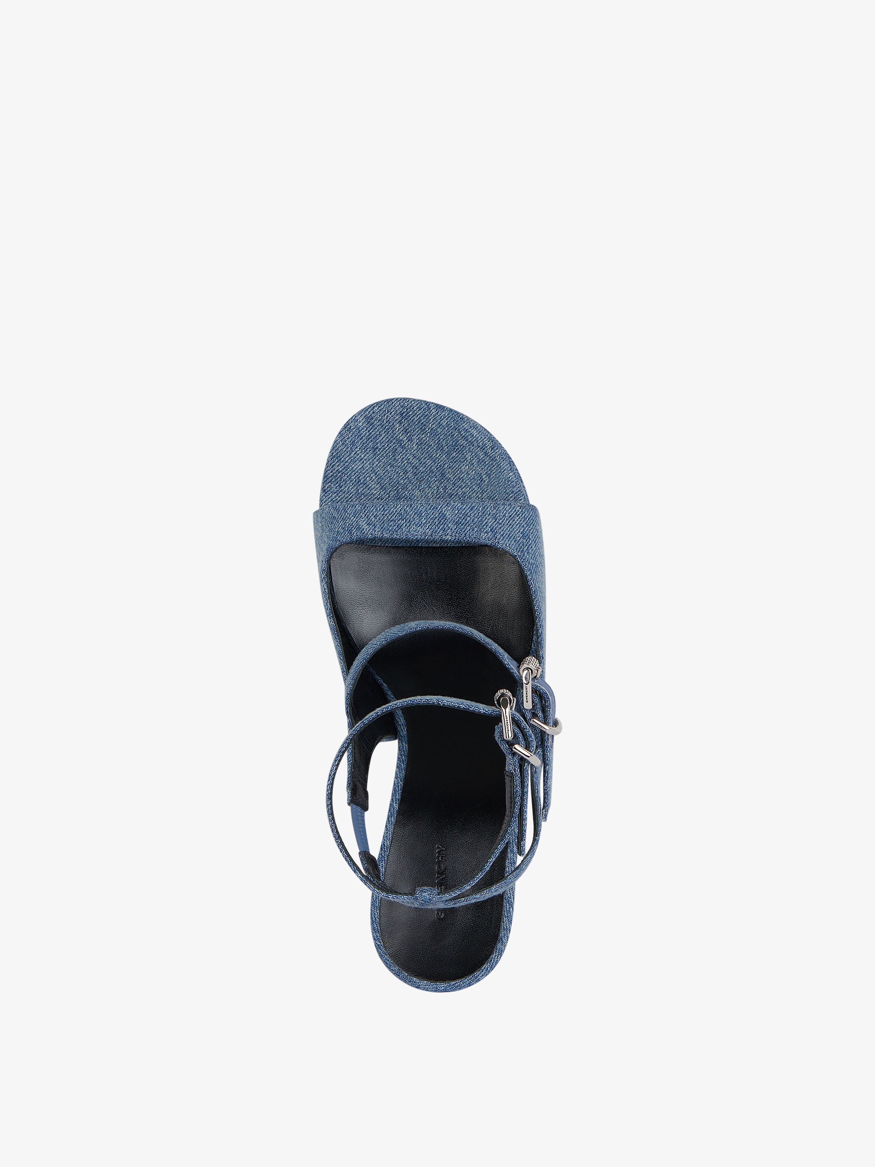 VOYOU PLATFORM SANDALS IN DENIM - 5
