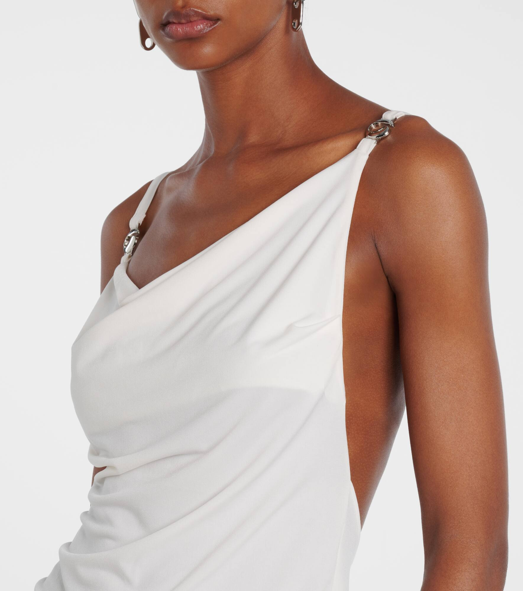 Draped open-back jersey maxi dress - 4