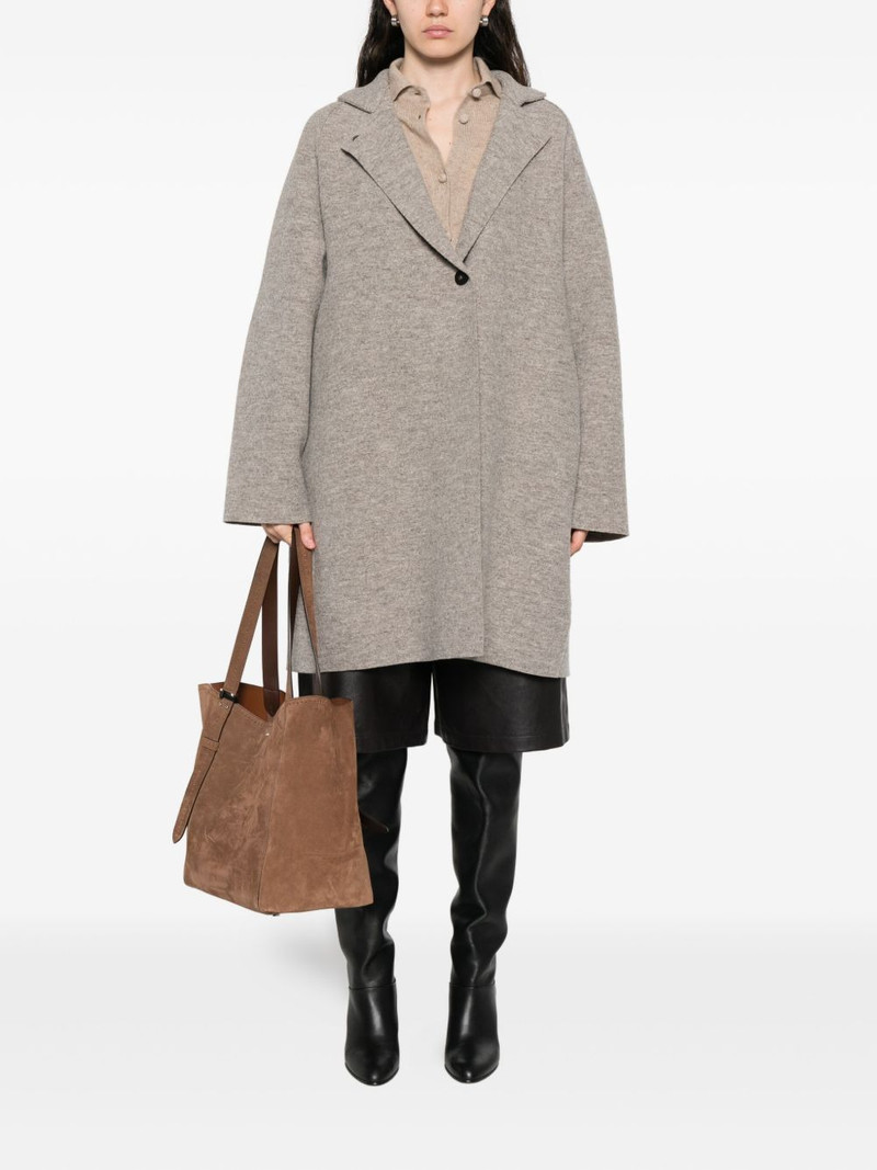 Harris Wharf London single-breasted mélange coat outlook