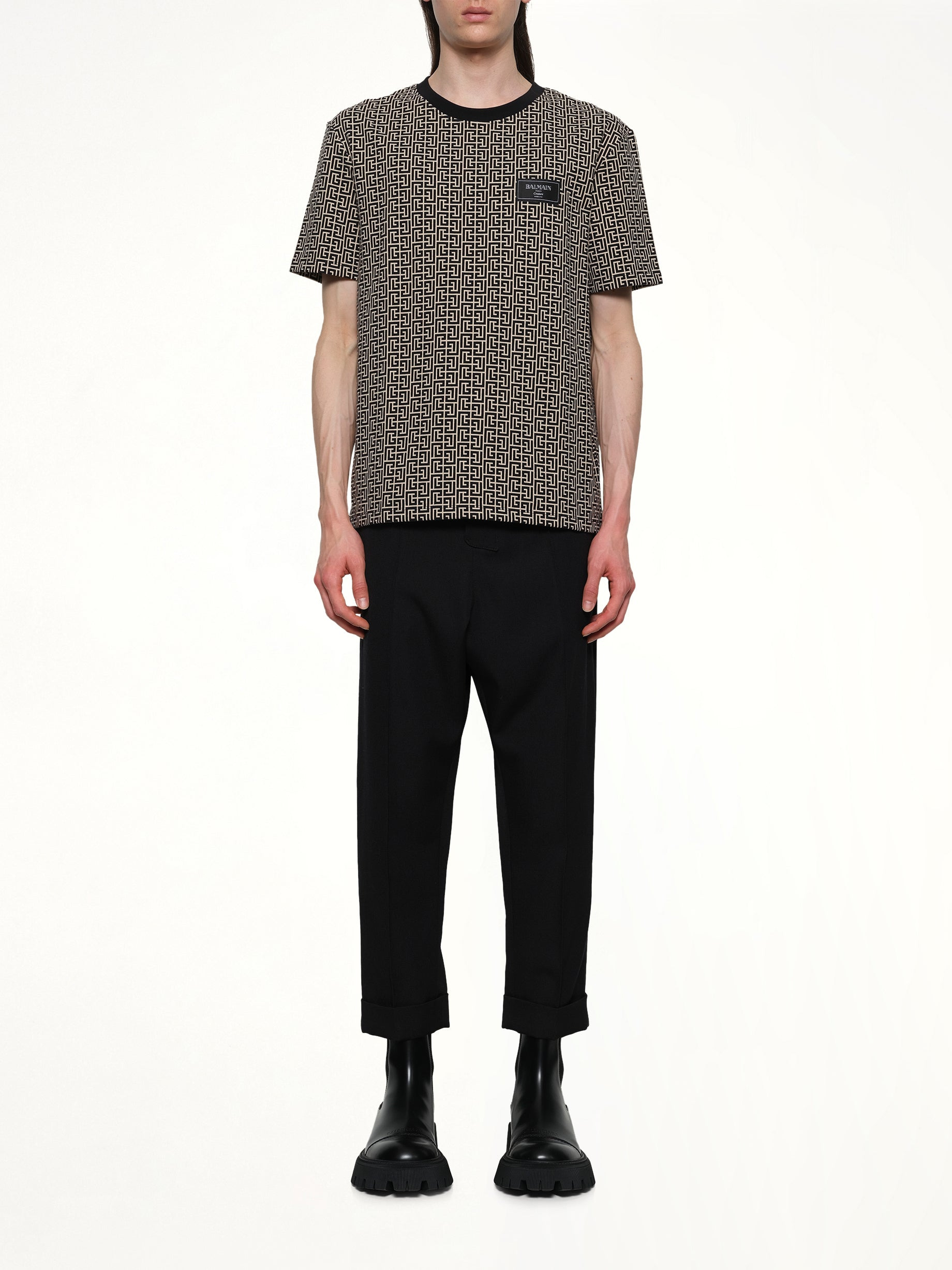 Monogram Couture Label Regular T-Shirt in Ivory/Black - 7