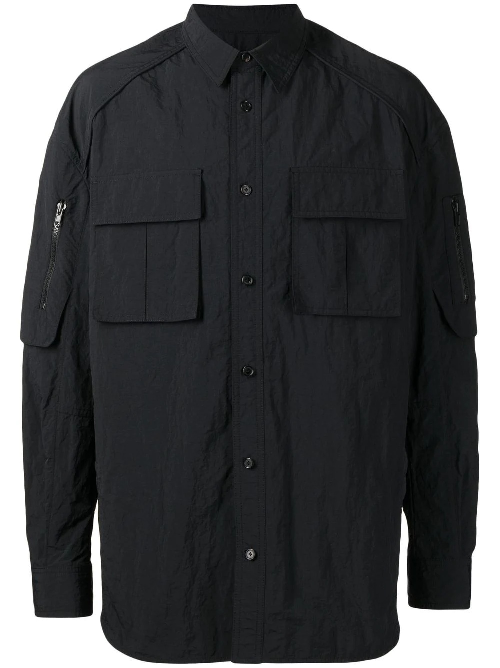 chest flap-pocket detail shirt - 1