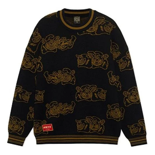 Li-Ning Rijindoujin Graphic Crew Neck Sweater 'Black Gold' AMBS025-2 - 1