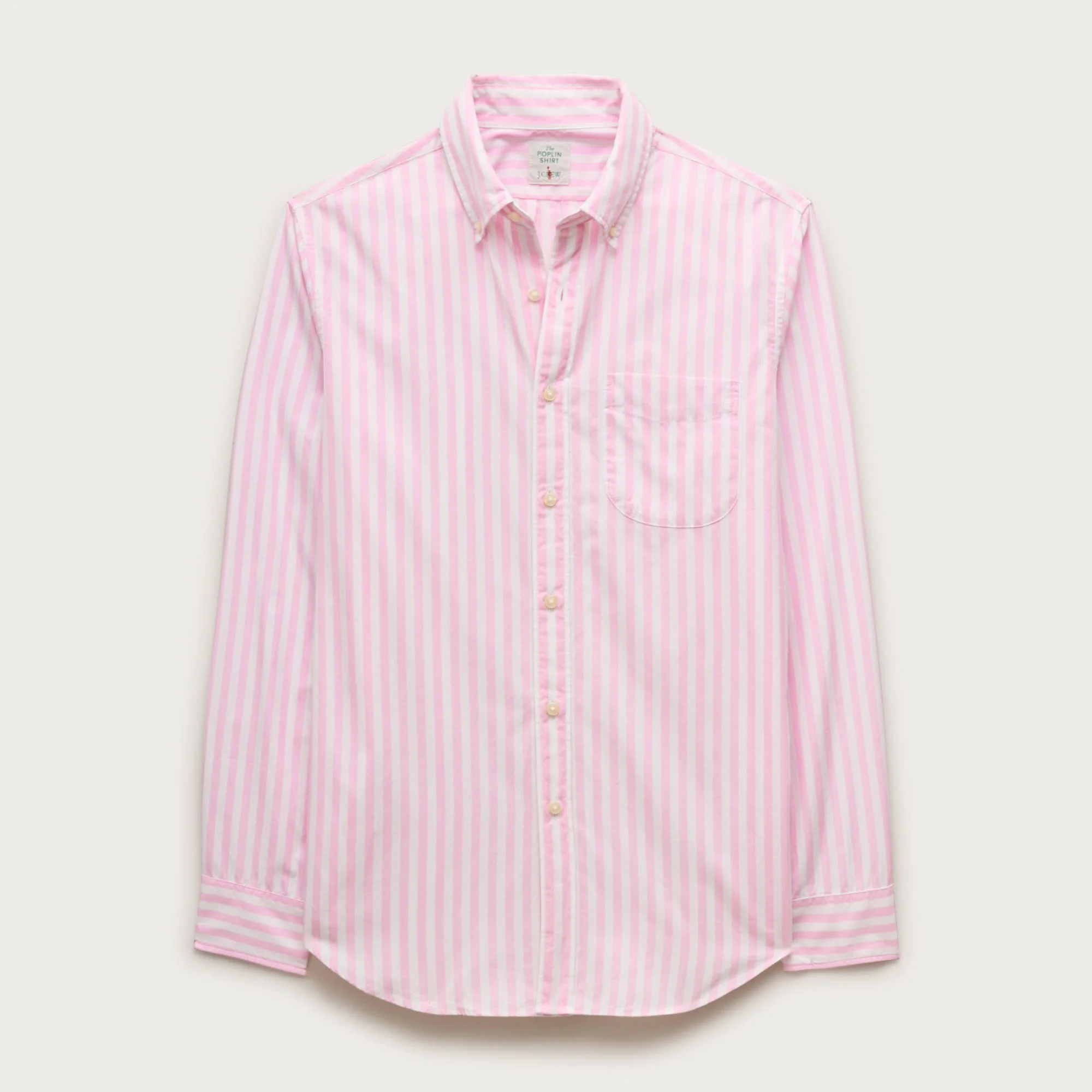 Poplin shirt with button-down collar - 1