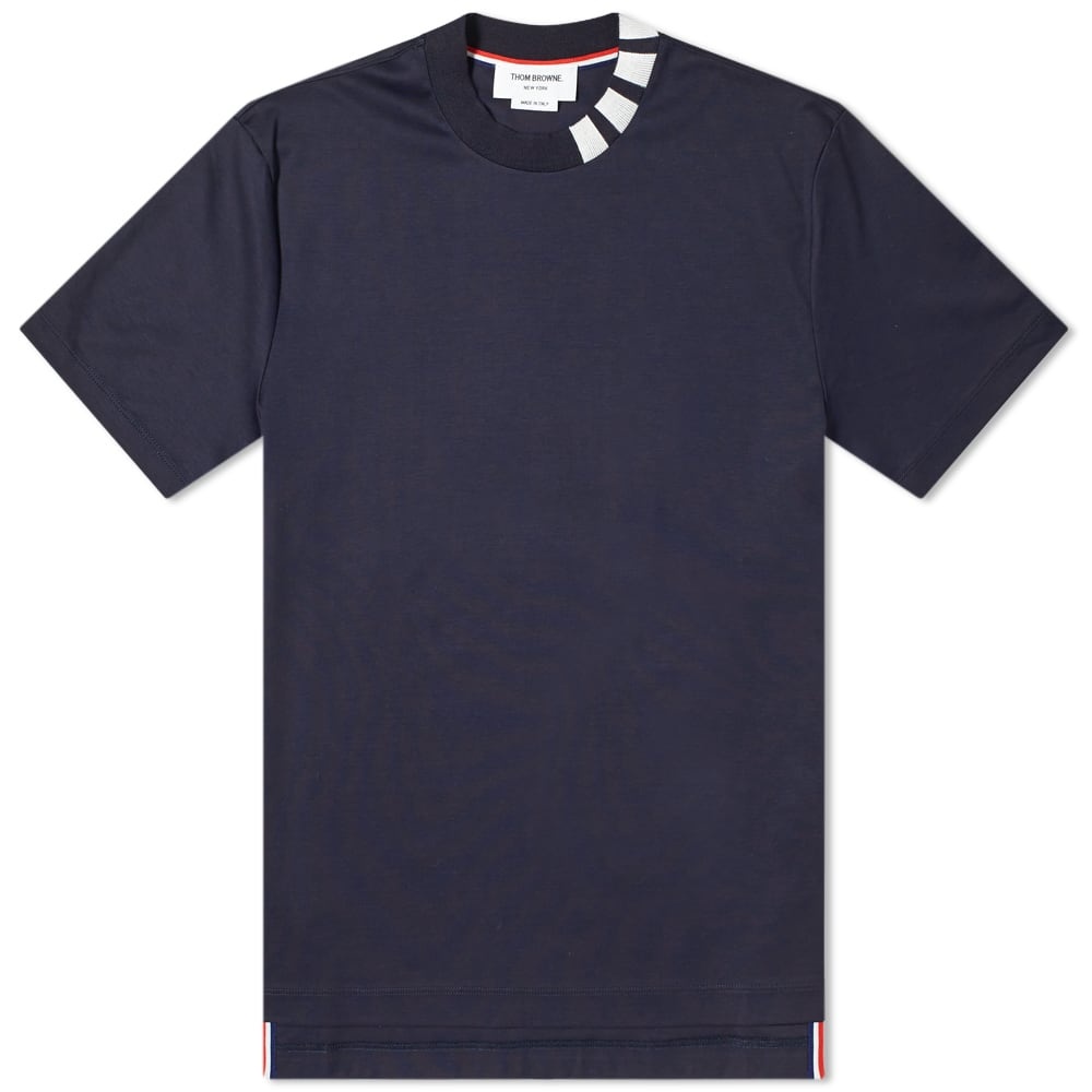 Thom Browne 4 Bar Mock Neck Tee - 1