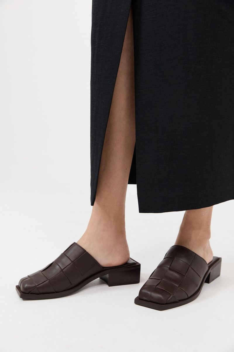 Woven Mules - Chocolate 1