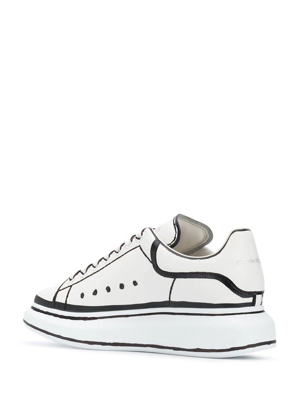 Oversized outline-effect low-top sneakers - 3