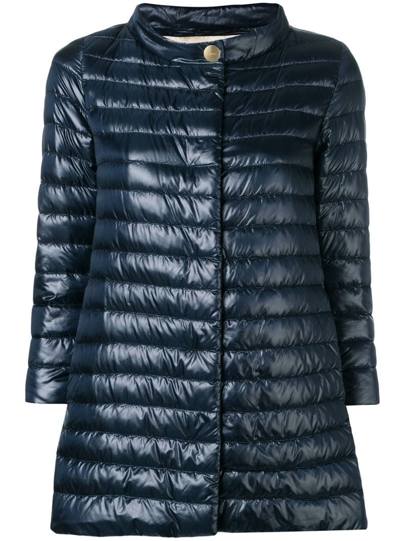 funnel neck padded jacket - 1