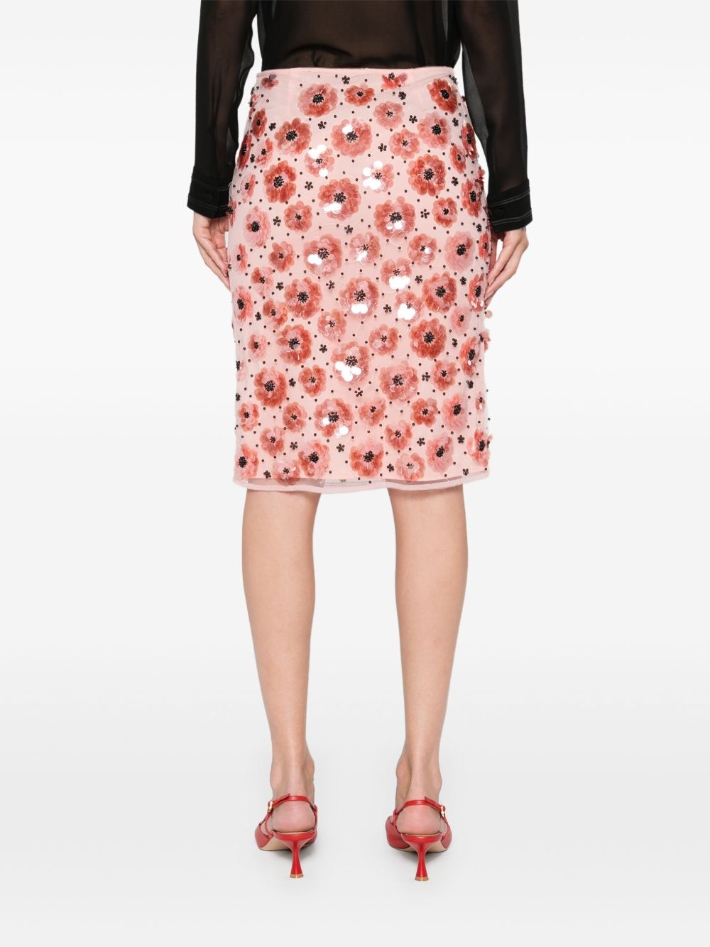 flower-sequins mini skirt - 4