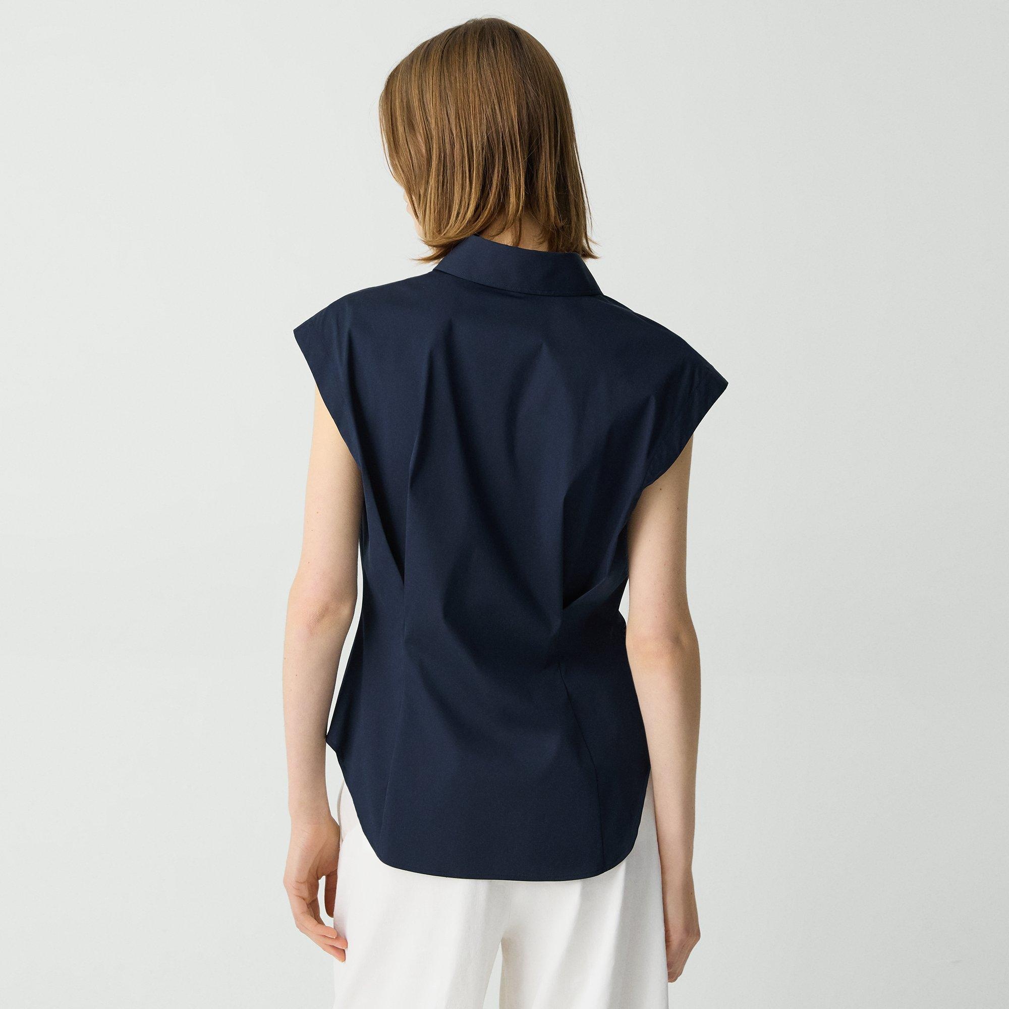 Cinched Cap Sleeve Shirt in Good Cotton - 4