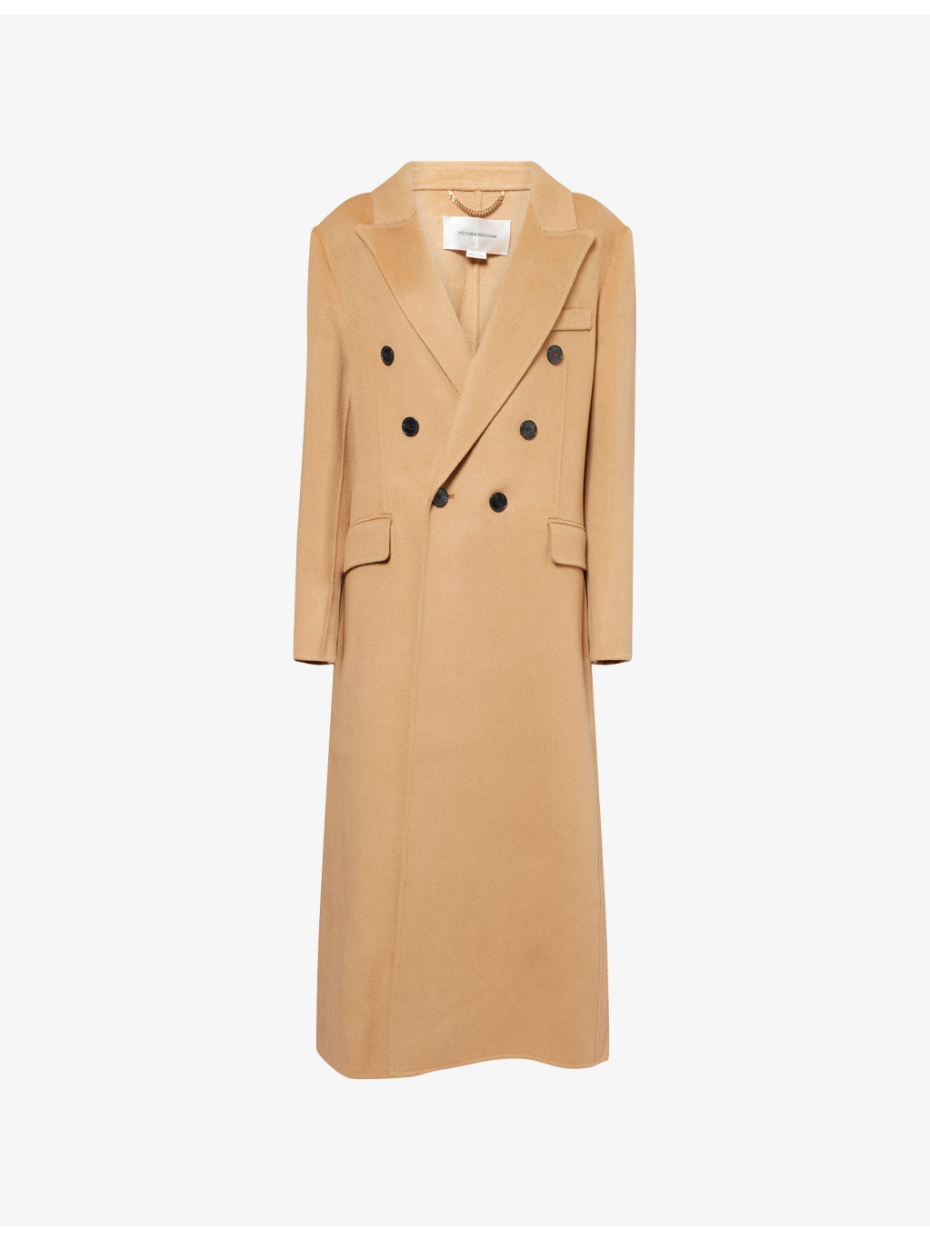 Double Faced Peak-Lapels Wool And Cashmere Coat - 1