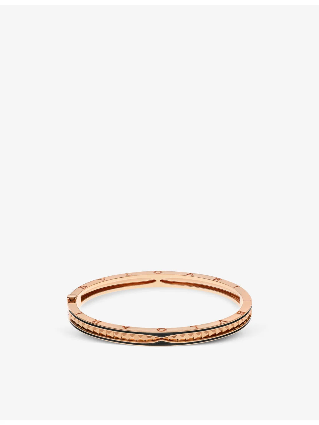 B.zero1 18ct rose-gold and ceramic bangle bracelet - 1