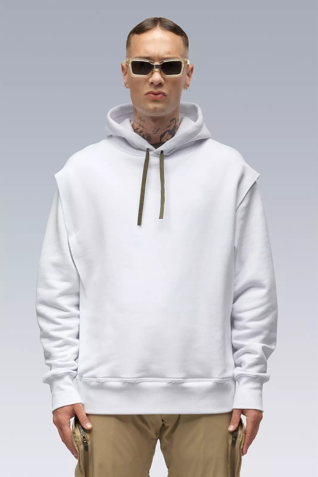 S26-PR Organic Cotton Hooded Sweatshirt White - 1
