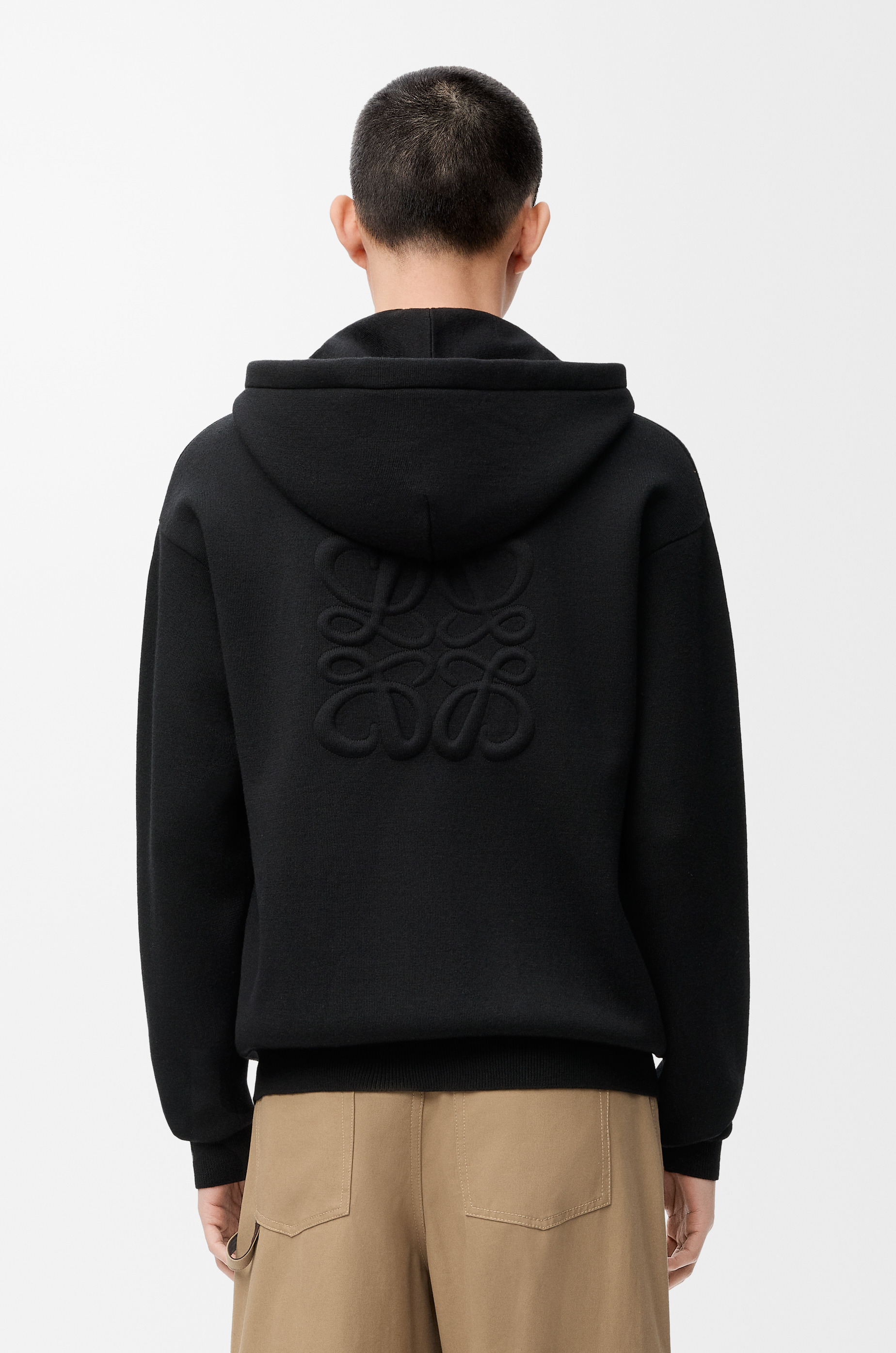 Anagram zip-up hoodie in wool - 4