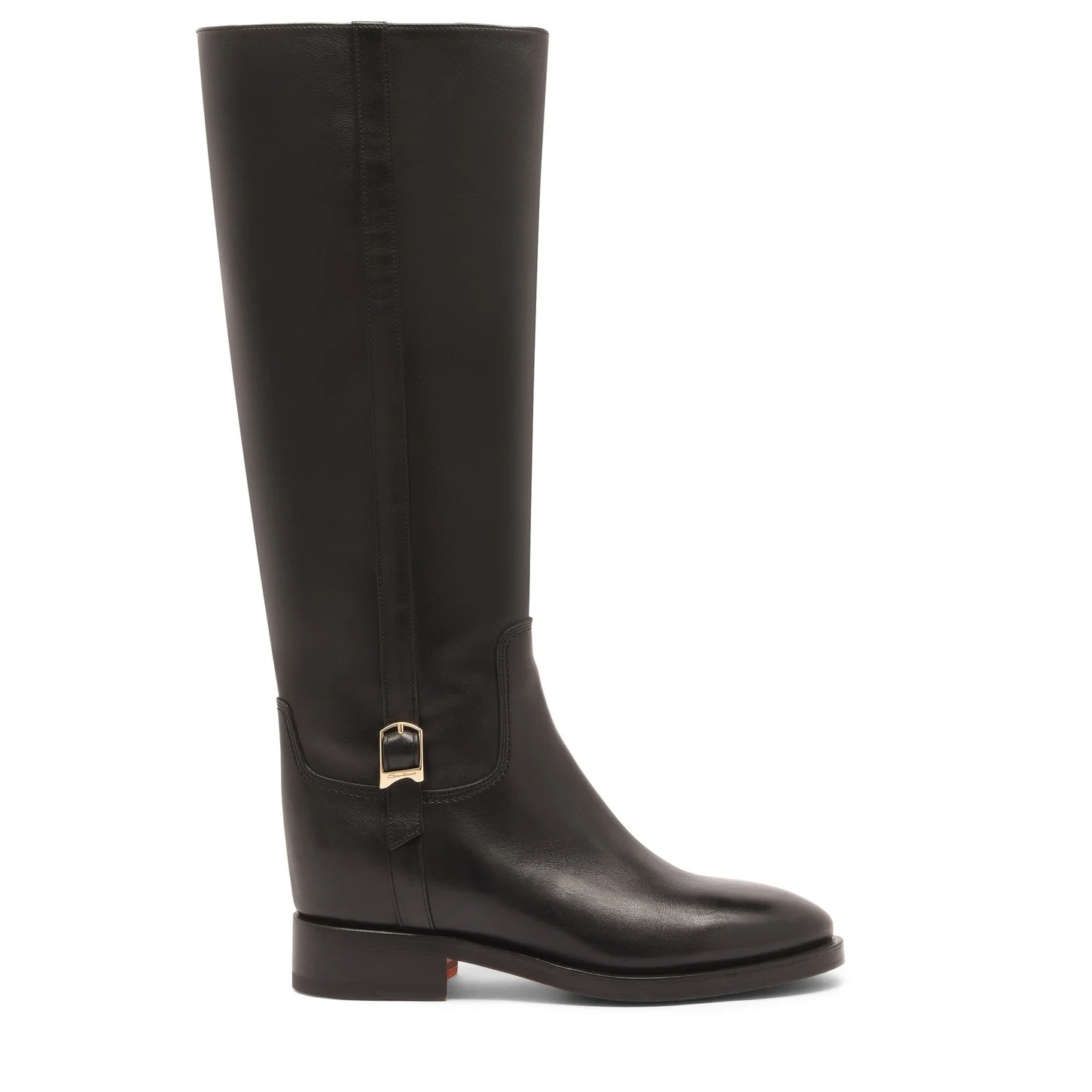 Women's black leather boot - 1