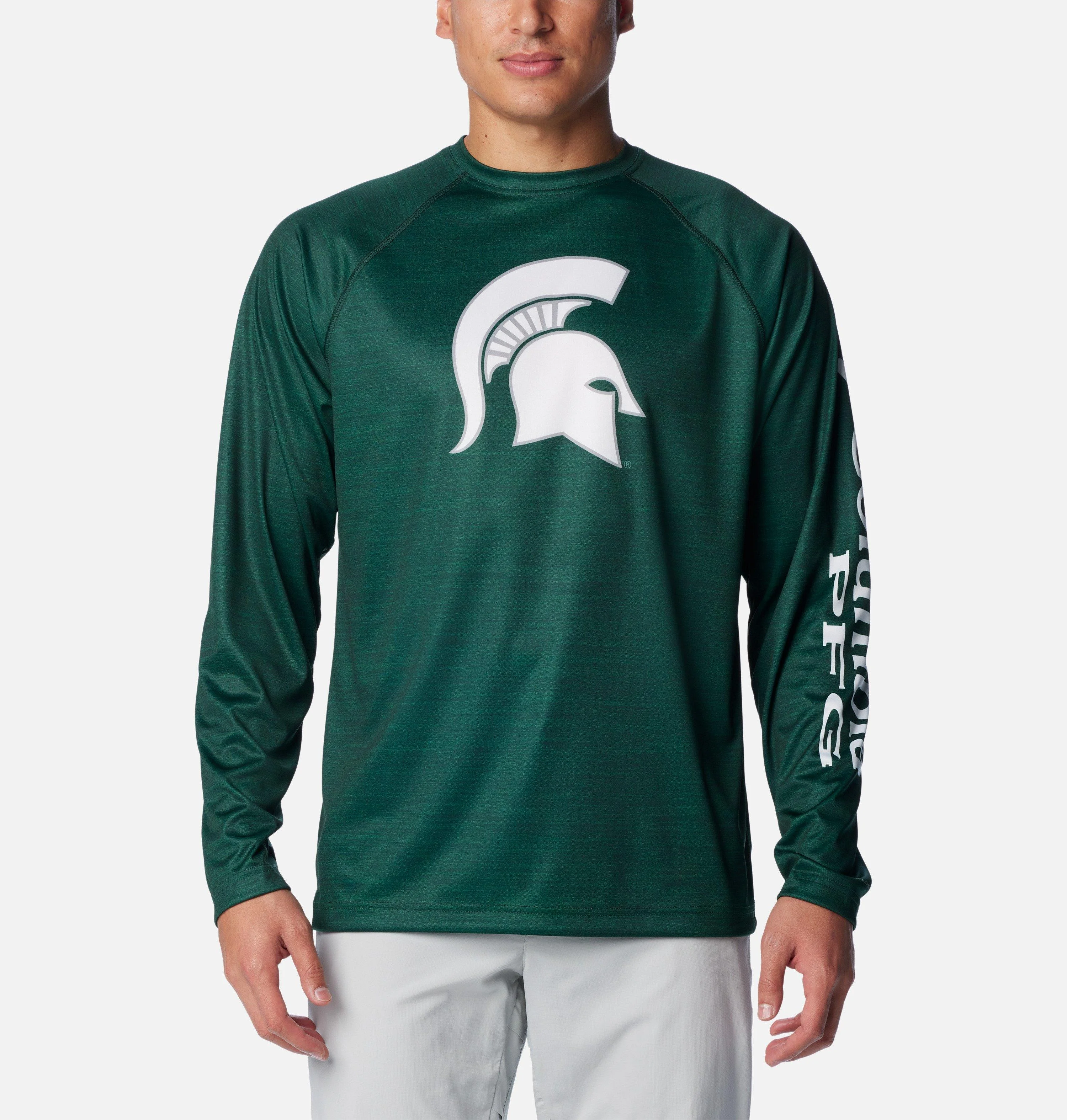 Men's Collegiate PFG Terminal Tackle Heather Long Sleeve Shirt - Michigan State - 1