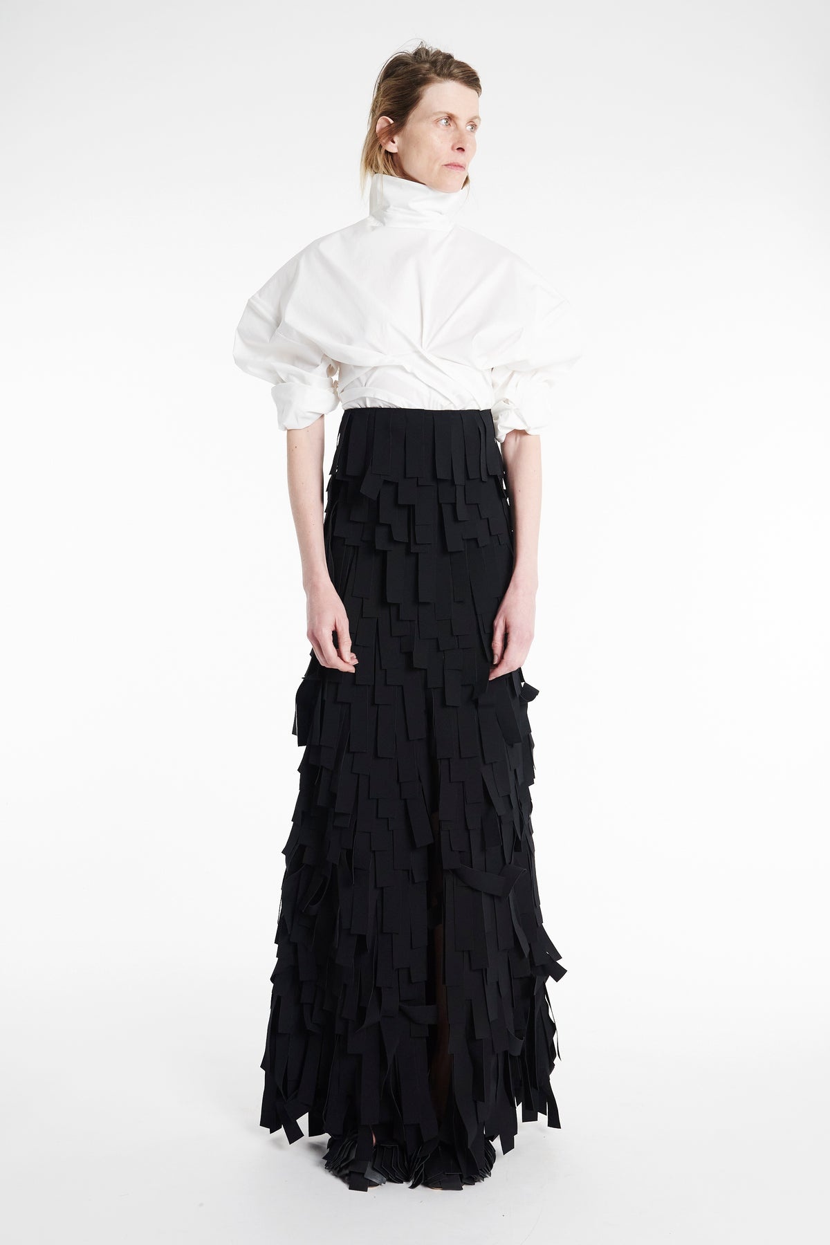 MULTI RECTANGLE SKIRT BLACK - 2