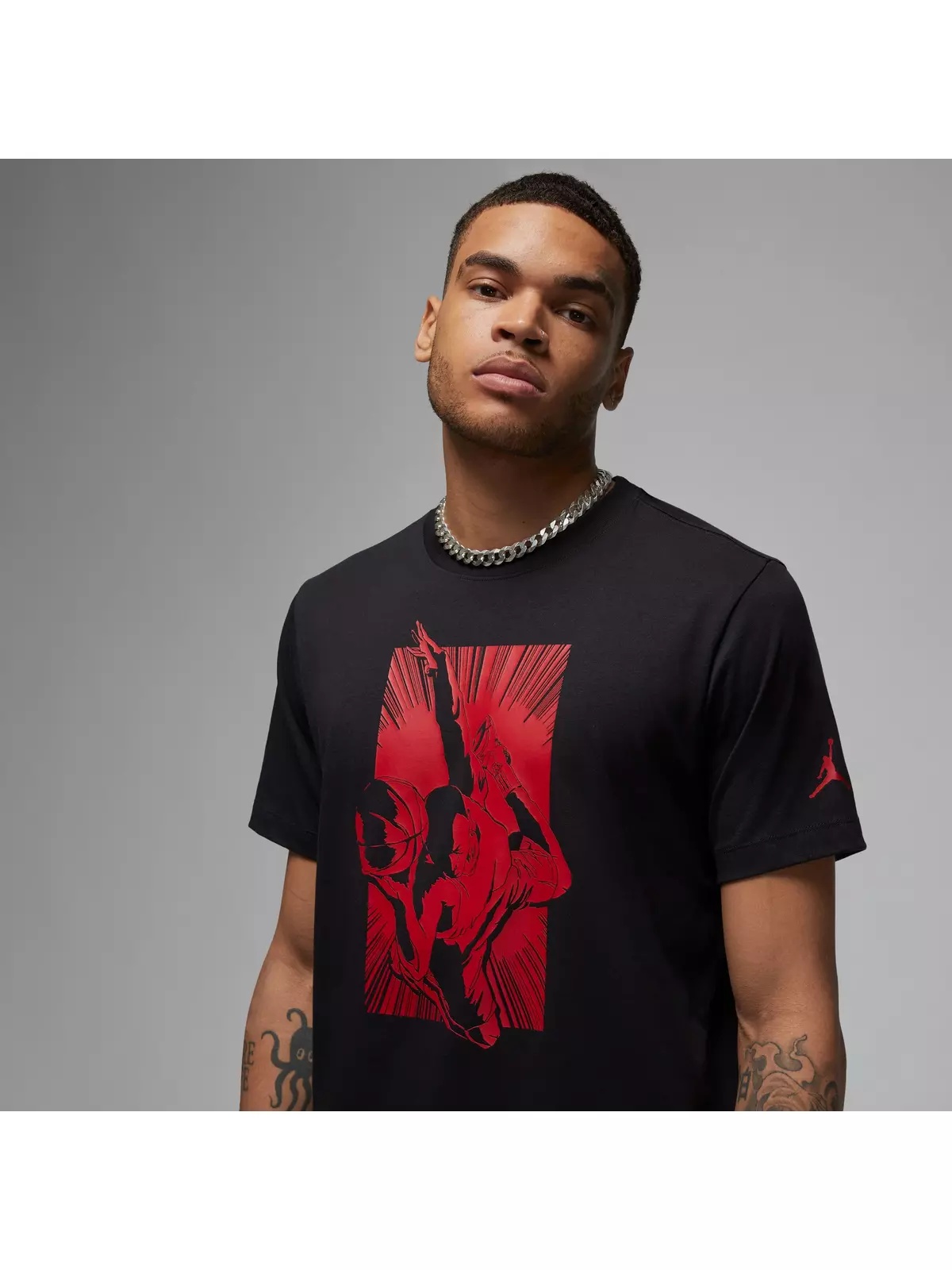 Men's Brand Graphic Crewneck Tee - Black/Red - 5