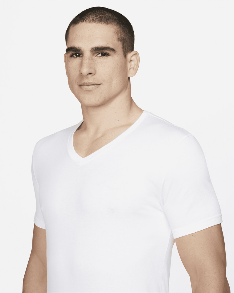 Nike Dri-FIT Essential Cotton Stretch Slim Fit V-Neck Undershirt (2-Pack) 3