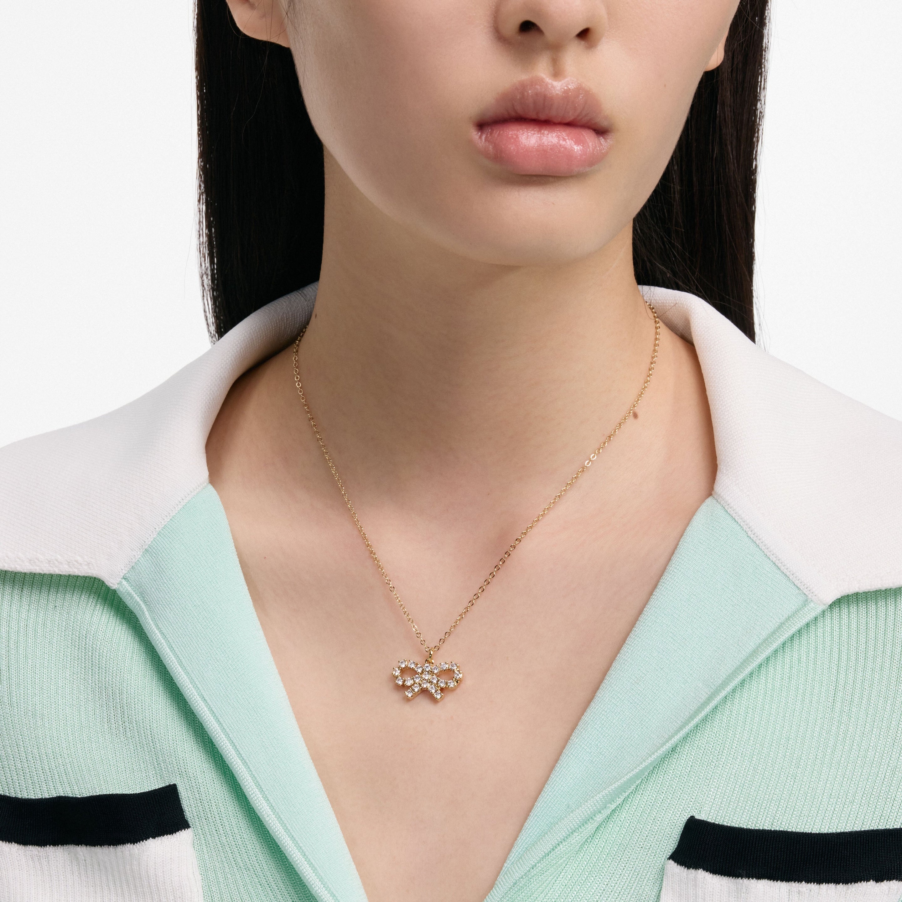 Micro Gold Bow Necklace - 4