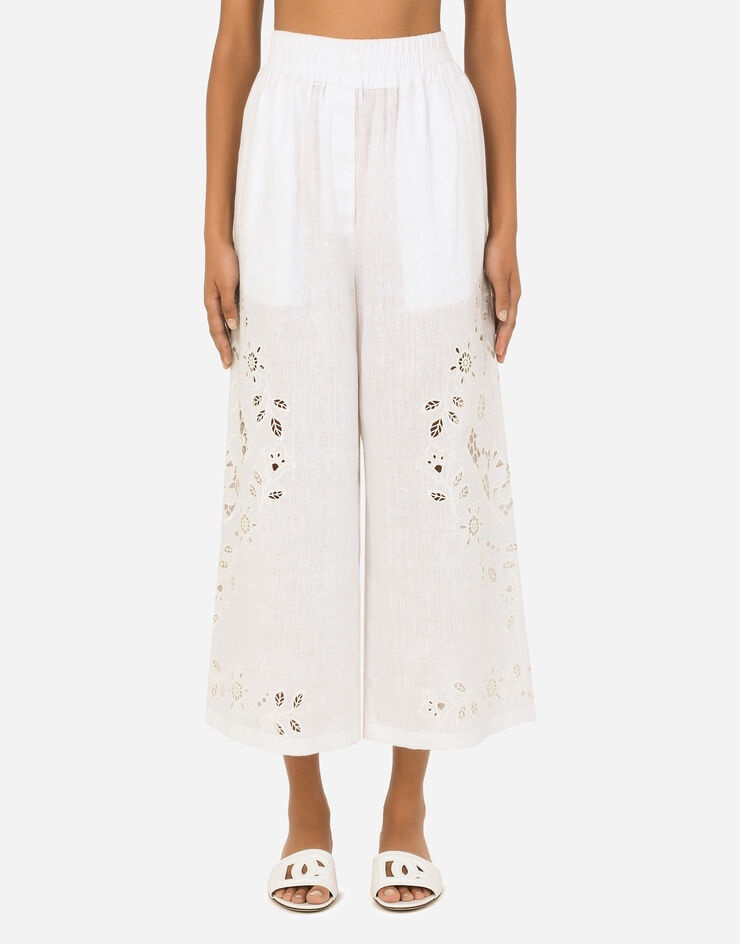 Linen pants with embroidery - 1