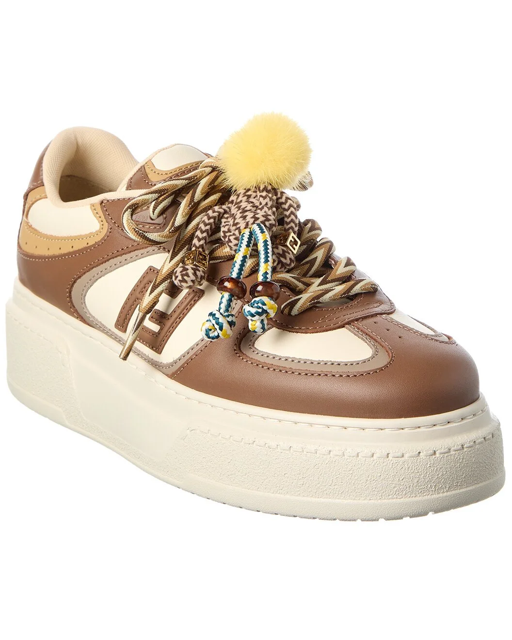 FENDI Match Leather Platform Sneaker - 1