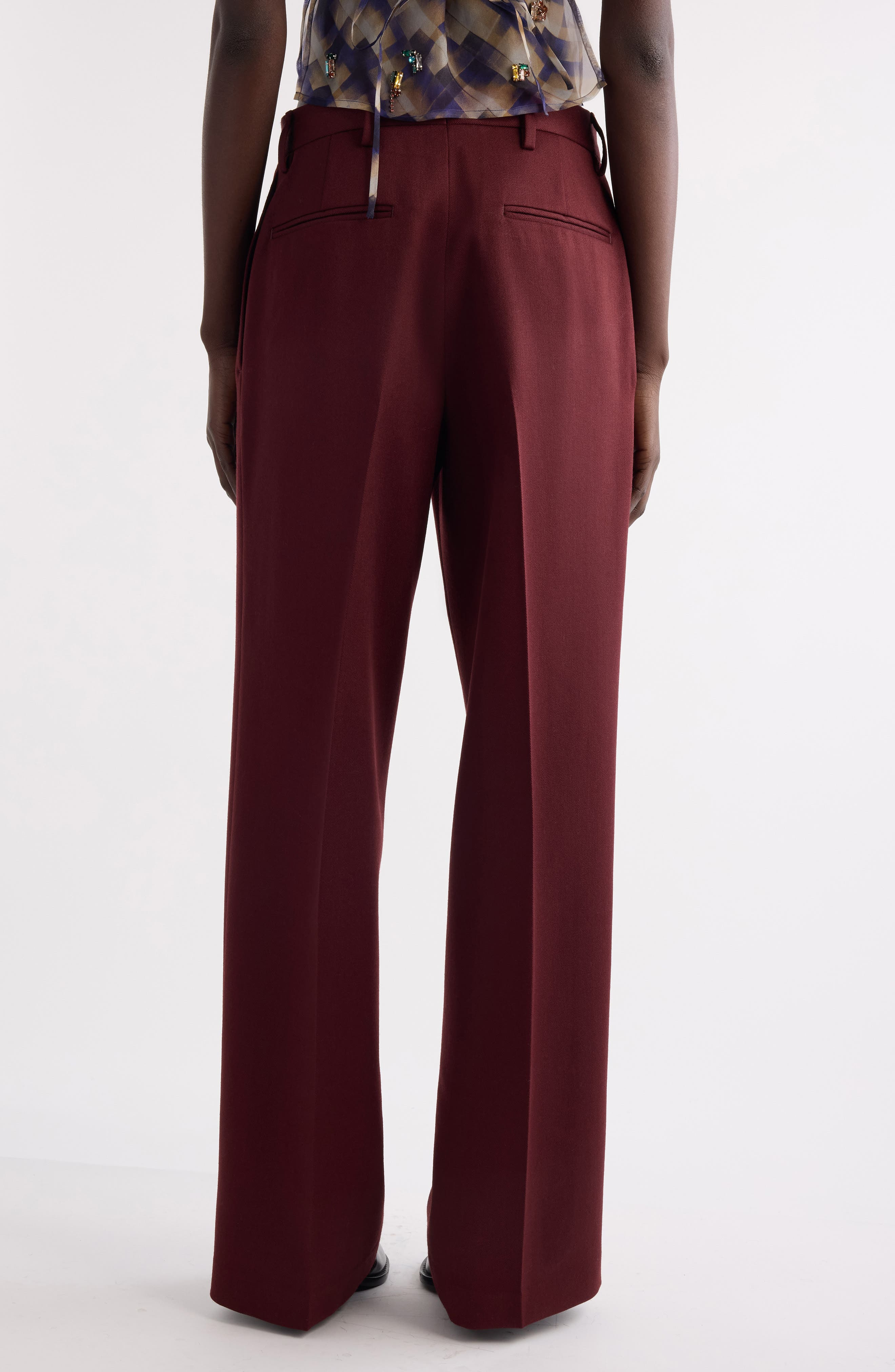 Dries Van Noten Portias Pleated Wool Pants in Brique at Nordstrom - 3